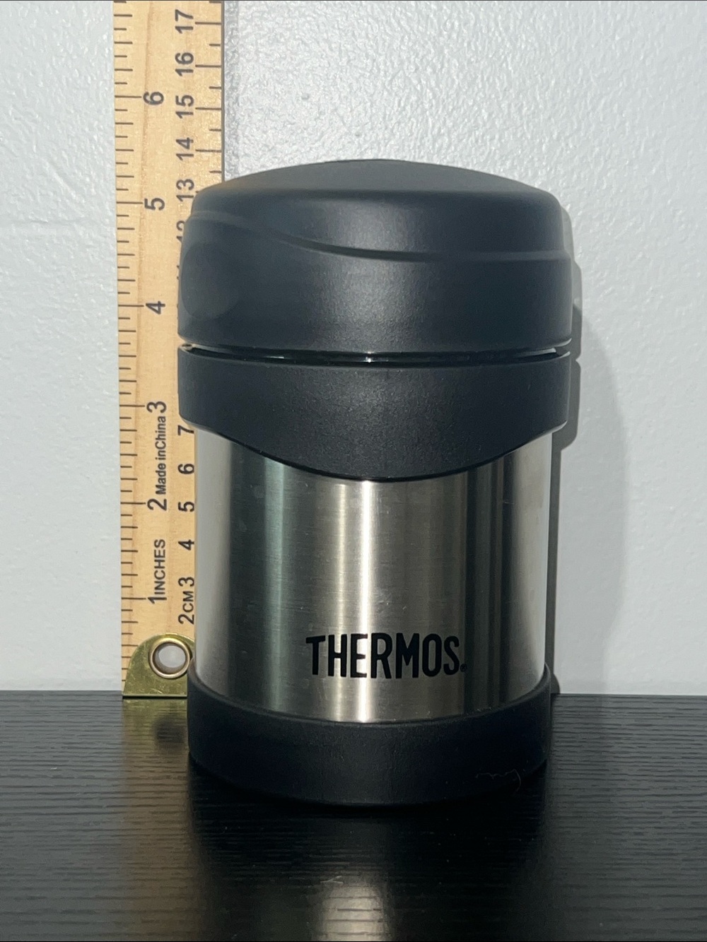 Thermos Stainless Steel Food Jar with Black Lid